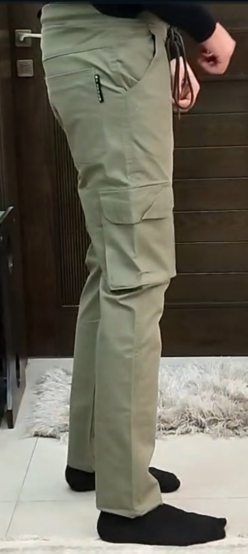 Sage Green Baggy Six pocket Trouser